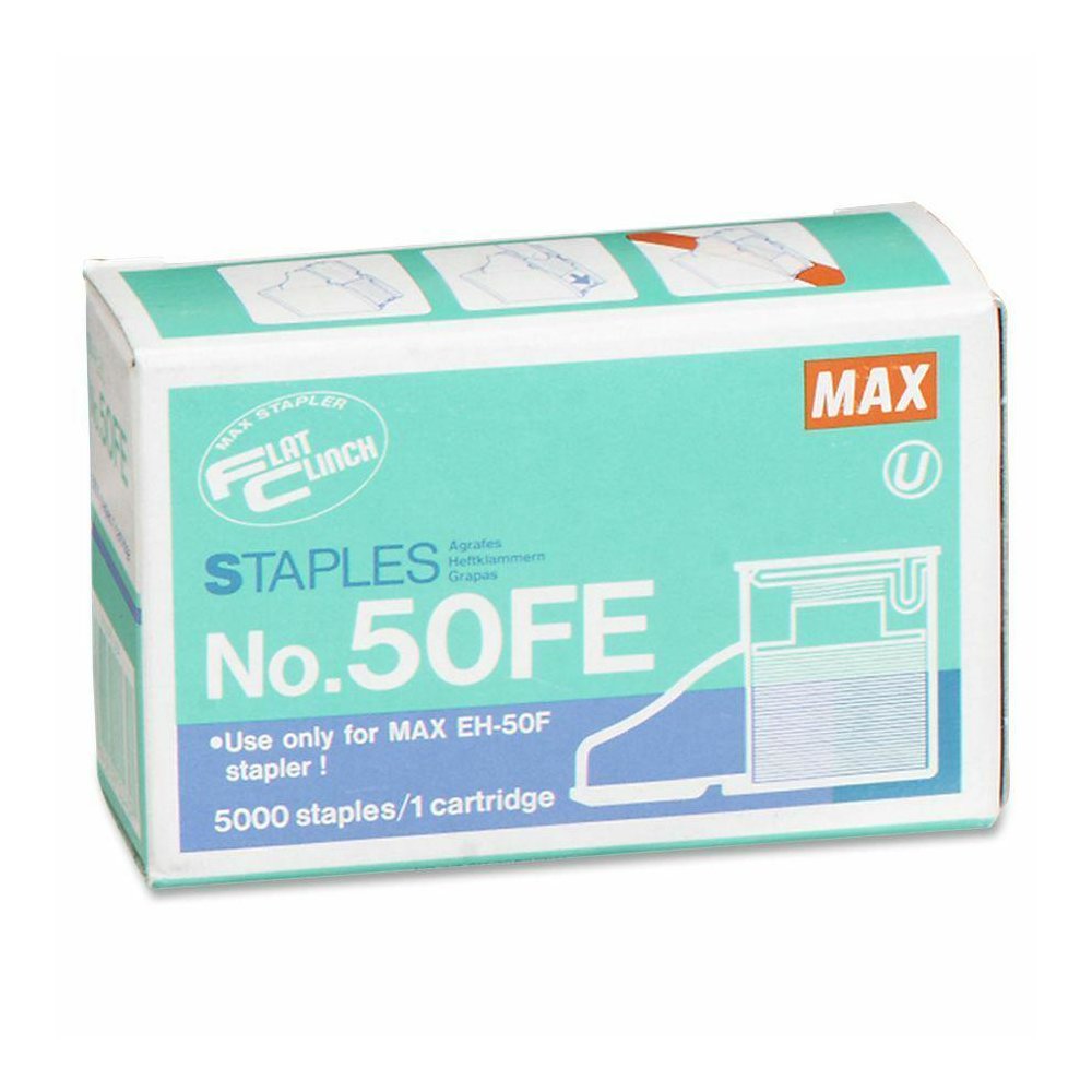 MAX Flat Clinch Heavy-Duty Stapler Cartridge - Heavy Duty - 5/16" Leg - 3/8" Crown5000 / Box. Picture 2
