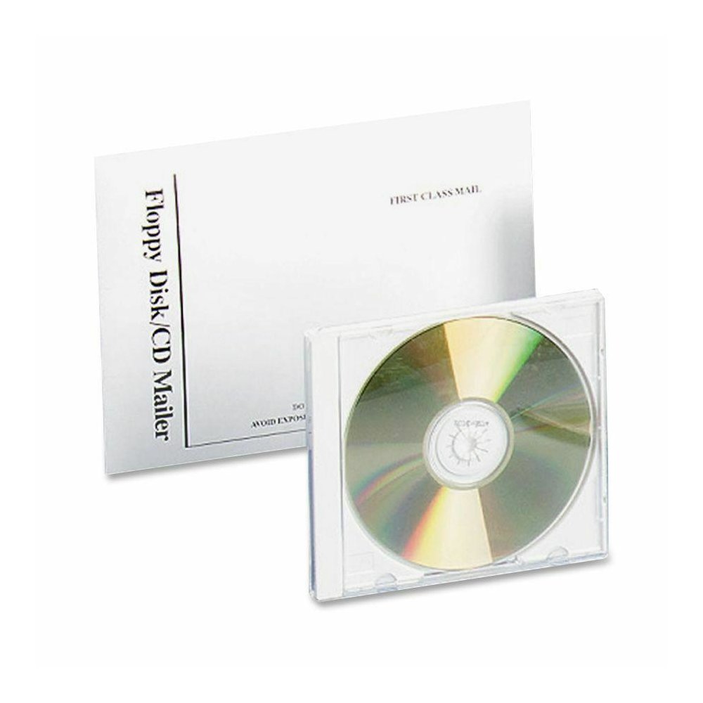 Quality Park Foam Lined Disk/CD Mailers - Disc/Diskette - 5 1/8" Width x 5" Length - Self-sealing - 25 / Box - White. Picture 2