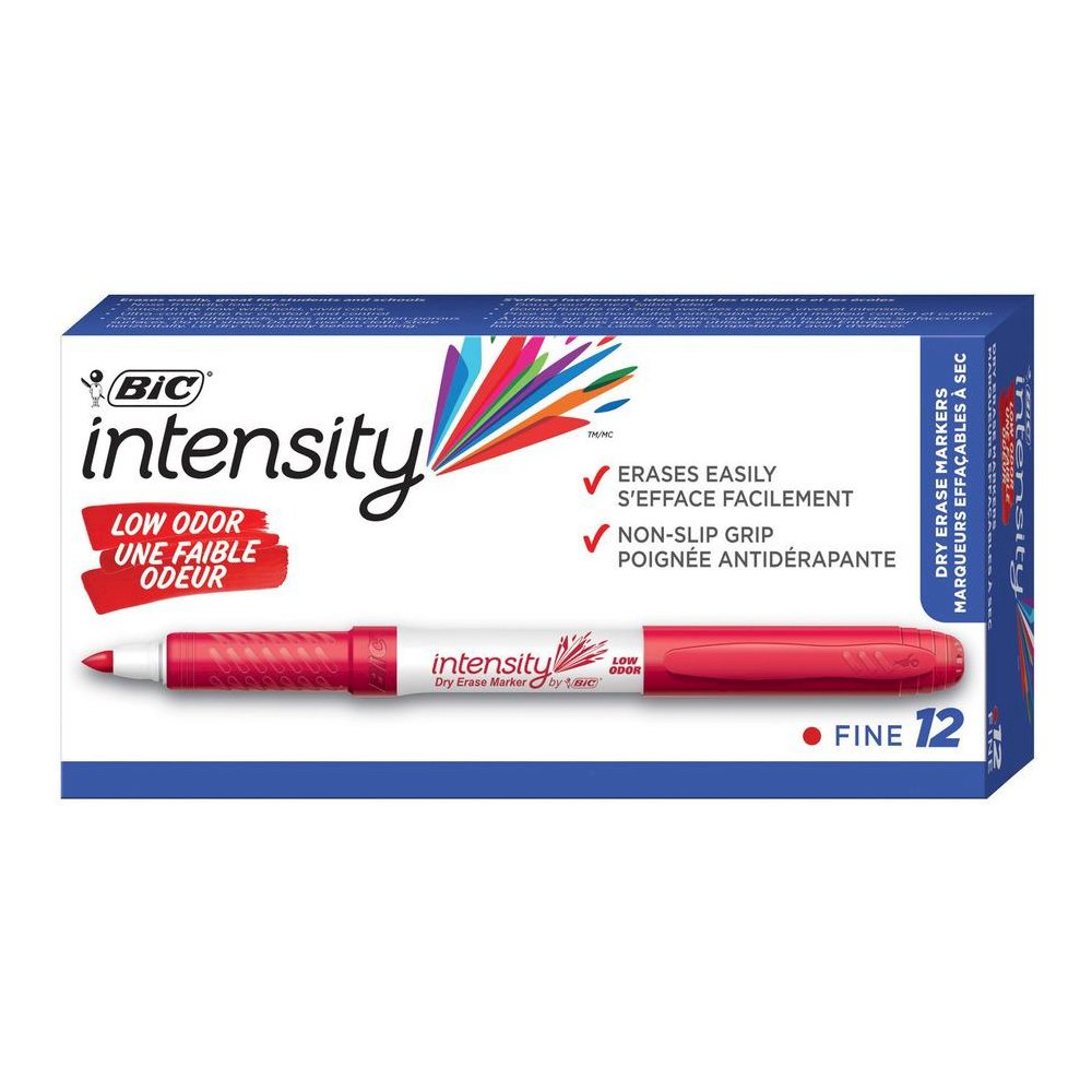 BIC Intensity Fine Point Whiteboard Marker - Fine Marker Point - Red - 1 Dozen. Picture 7
