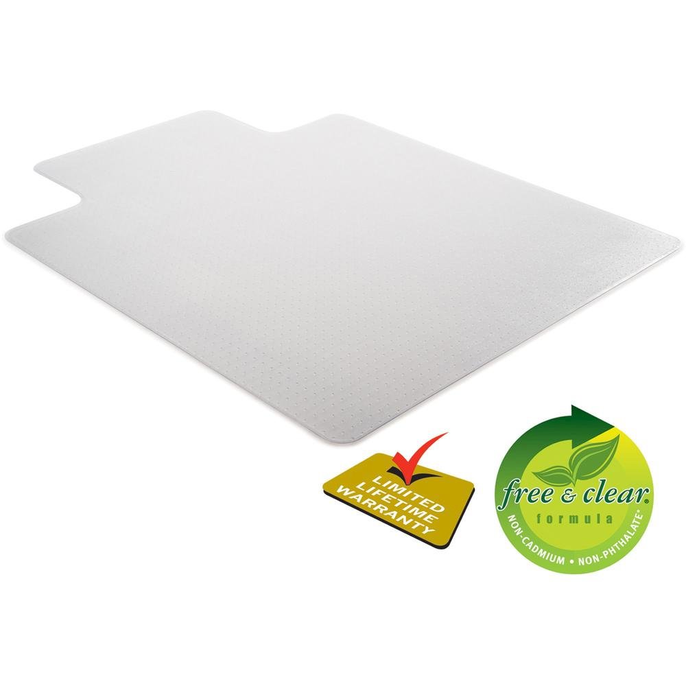 Deflecto DuraMat for Carpet - Carpeted Floor - 48" Length x 36" Width - Lip Size 12" Length x 20" Width - Vinyl - Clear - 1Each. Picture 3