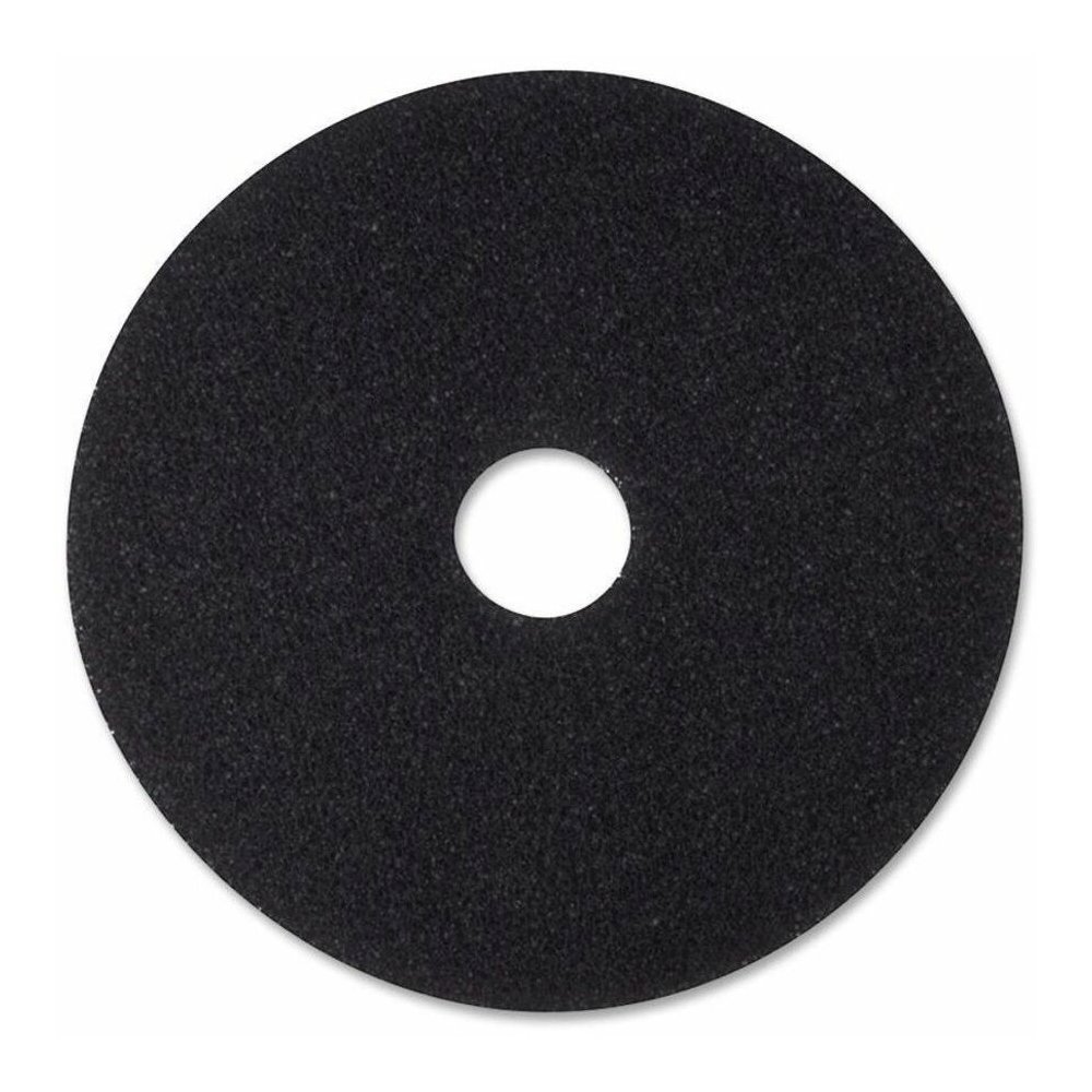 3M Black Stripping Pads - Round - 20" Diameter - Stripping, Floor - Hard, Concrete Floor - 600 rpm Maximum Speed Supported - Textured, Adhesive, Durable, Dirt Remover, Abrasive - Nylon, Polyester Fibe. Picture 1