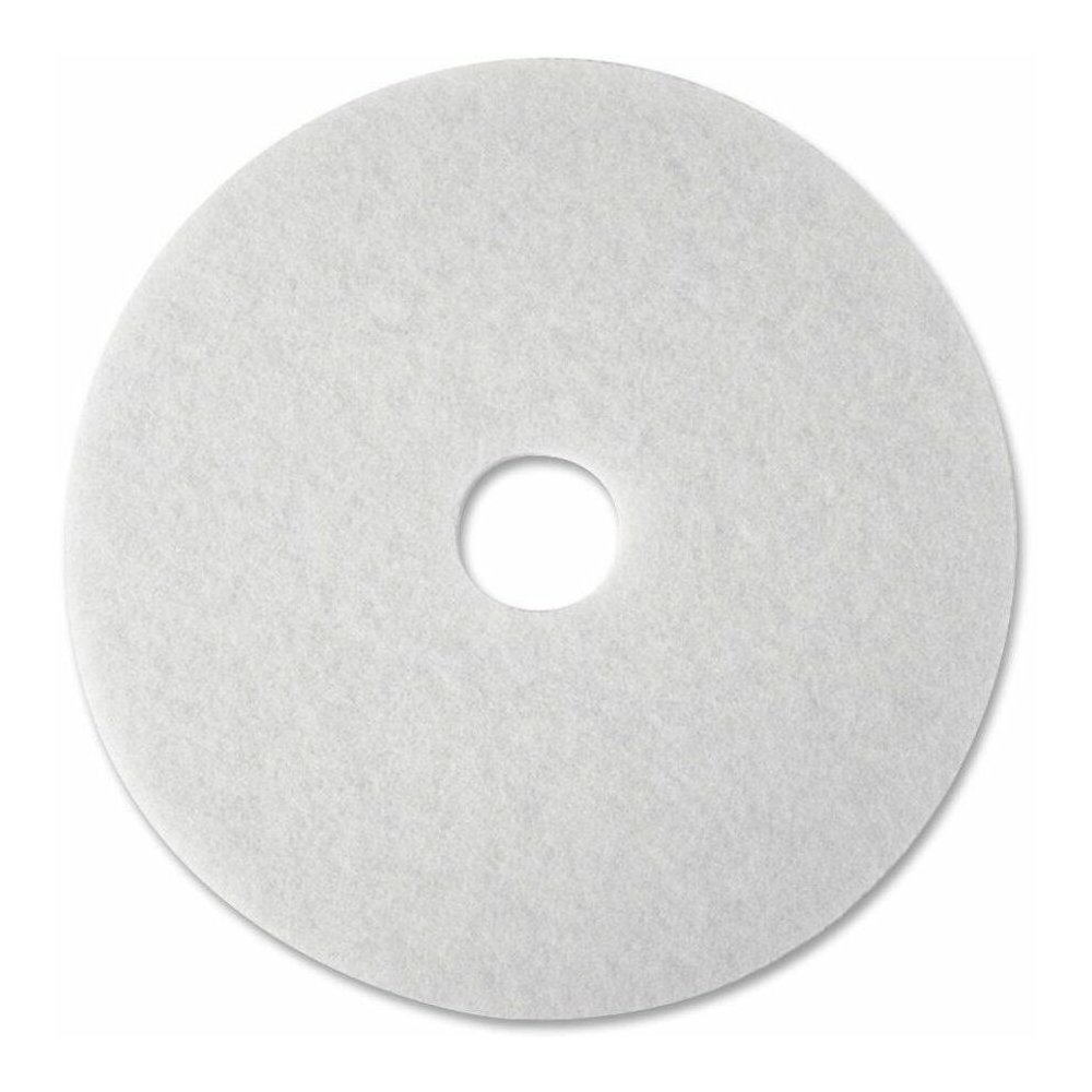 3M White Super Polish Pads - Round - 20" Diameter - Polishing, Floor, Buffing, Scrubbing - Wood Floor - 600 rpm Maximum Speed Supported - Textured, Adhesive, Durable, Scuff Mark Remover, Heel Mark Rem. Picture 1
