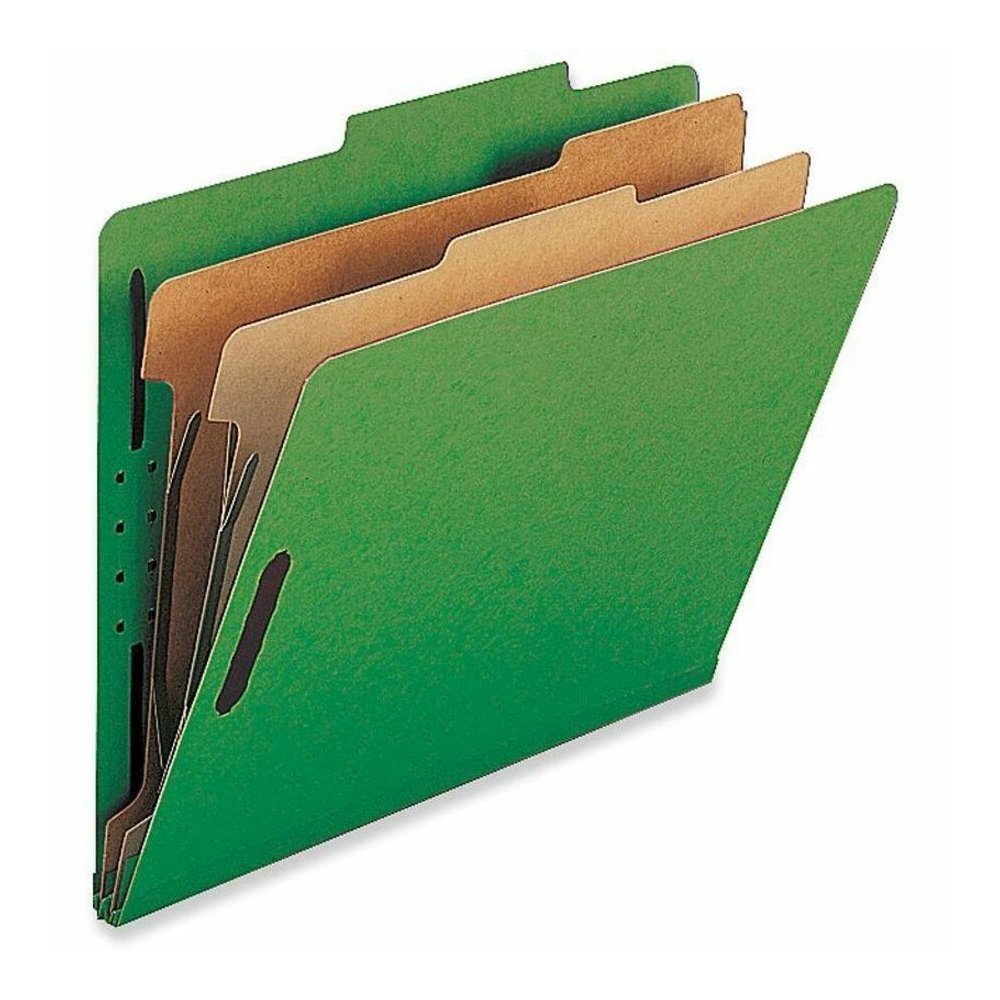 Nature Saver Legal Recycled Classification Folder - 8 1/2" x 14" - 2" for Folder - 2 Divider - 25 pt. - Green - 100% Recycled - 10 / Box. Picture 1