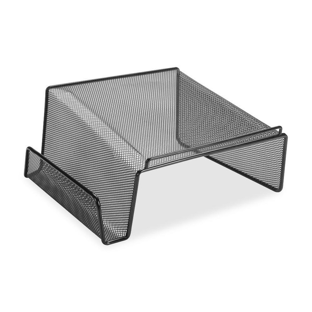 Lorell Mesh Wire Angled Height Mesh Phone Stand - 11.1" Height x 10.1" Width x 5.3" Depth - Steel - Black - 1 Each. Picture 1