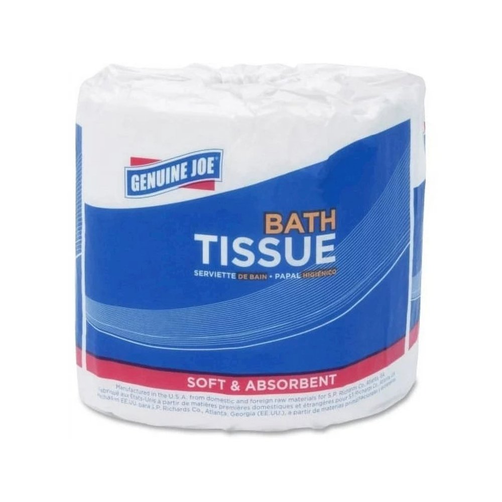 Everyday Genuine Joe 1-Ply Bath Tissue - 1 Ply - 1000 Sheets/Roll - White - Perforated - For Bathroom, Restaurant, Office - 96 / Carton. Picture 1