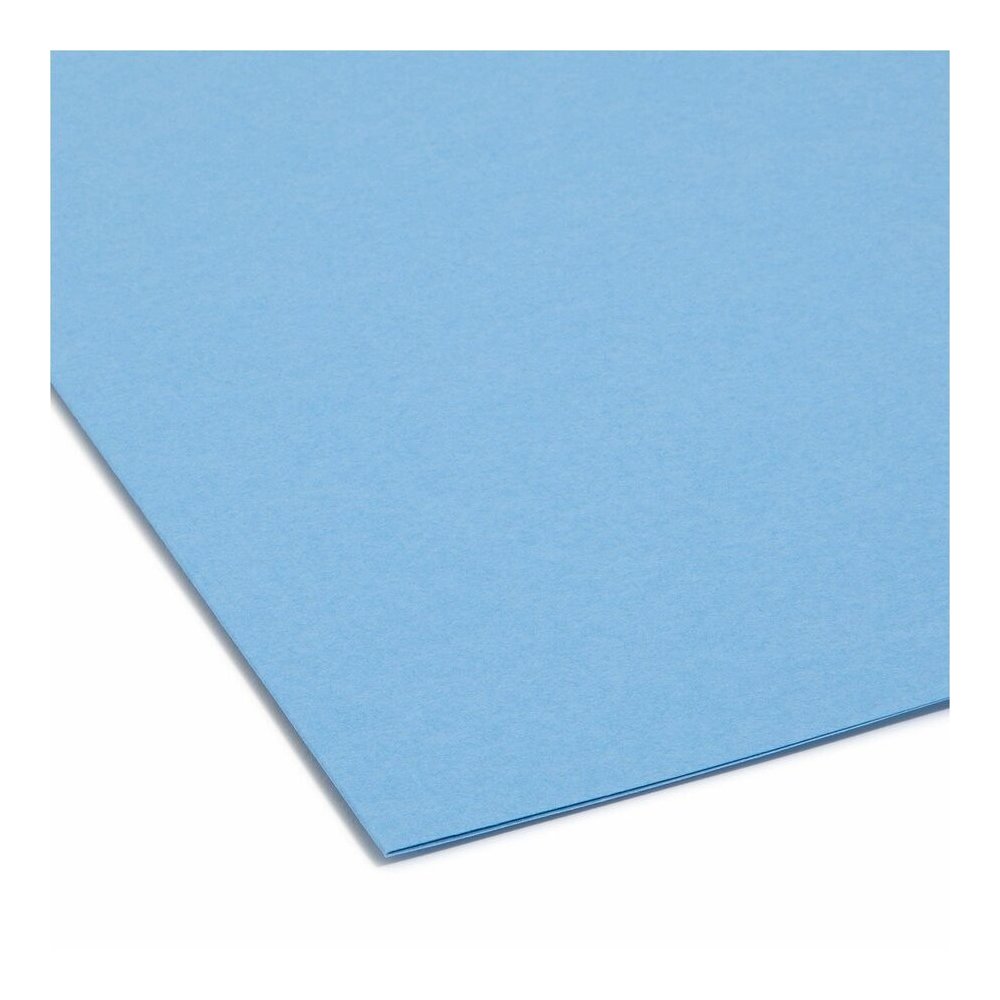 Smead 1/3 Tab Cut Letter Recycled Interior File Folder - 8 1/2" x 11" - 3/4" Expansion - Top Tab Location - Assorted Tab Position - 11 pt. - 1 Plys - Paper - Blue - 10% Recycled - 100 / Box. Picture 2