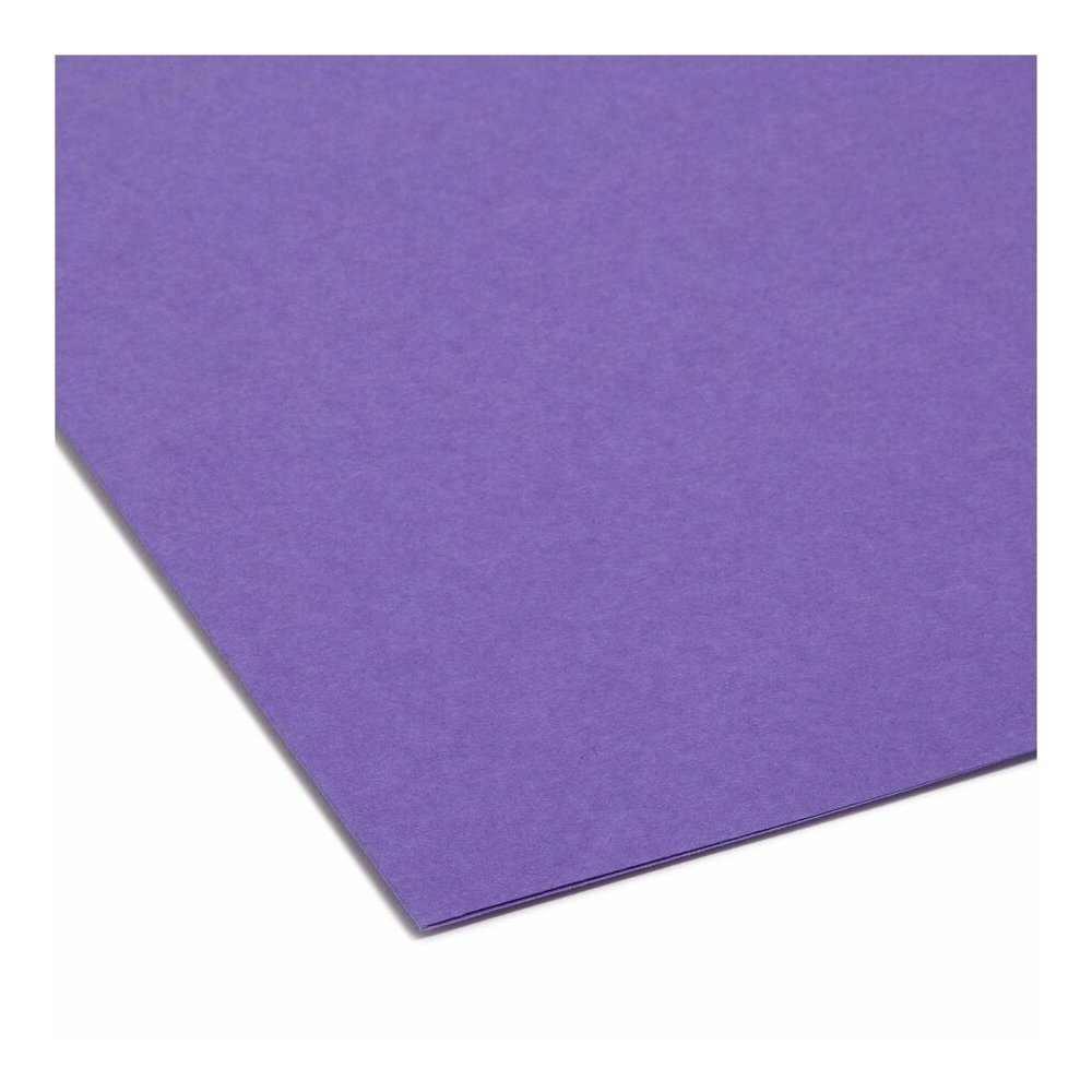 Smead 1/3 Tab Cut Letter Recycled Interior File Folder - 8 1/2" x 11" - 3/4" Expansion - Top Tab Location - Assorted Tab Position - 11 pt. - 1 Plys - Paper - Purple - 10% Recycled - 100 / Box. Picture 2