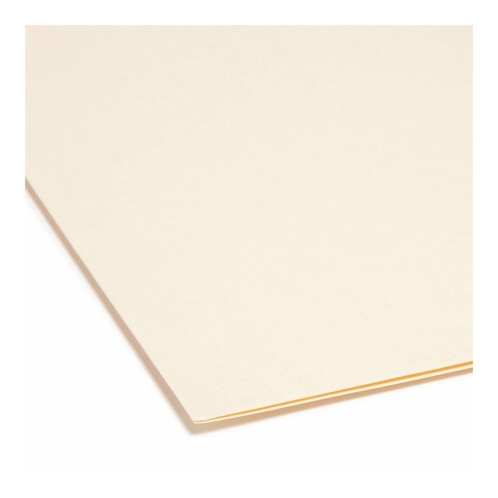 Smead Straight Tab Cut Letter Recycled Top Tab File Folder - 8 1/2" x 11" - Internal Pocket - 11 pt. - 2 Plys - Manila - Reinforced, Heavyweight - 10% Recycled - 50 / Box. Picture 2