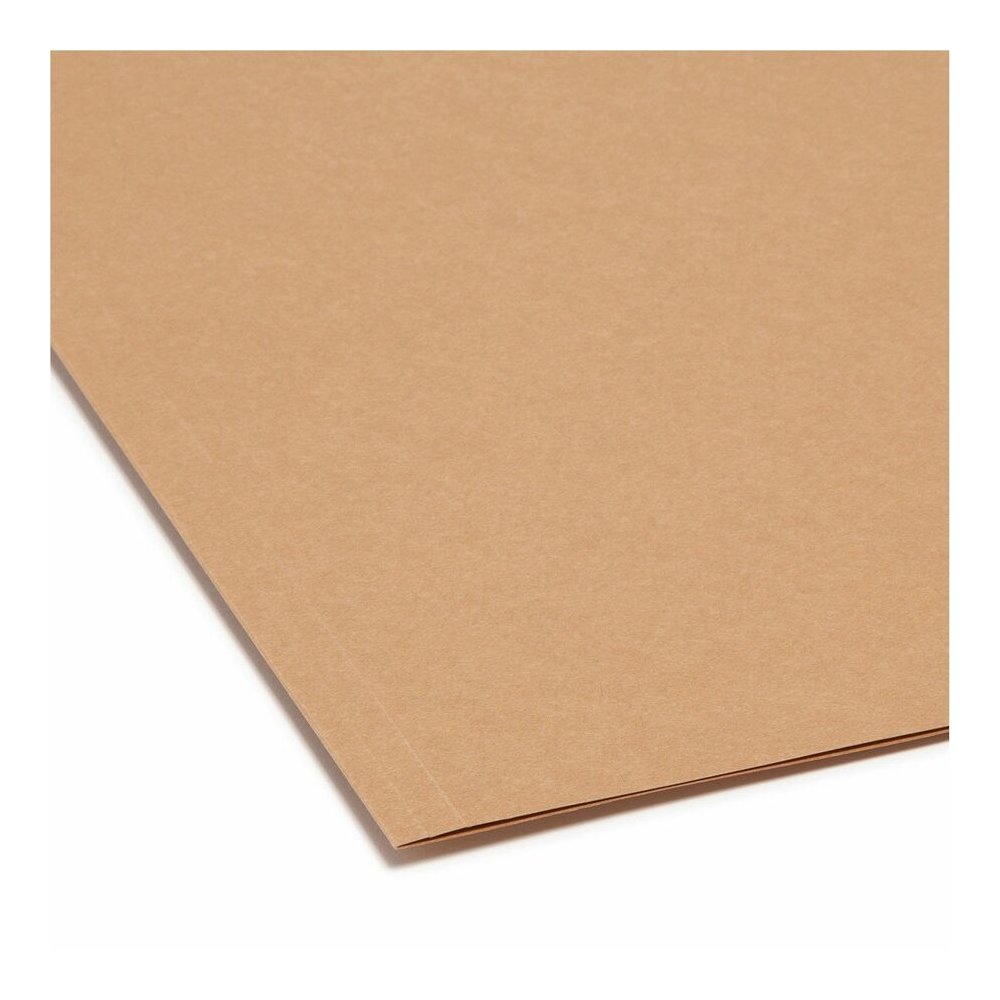 Smead Straight Tab Cut Letter Recycled Top Tab File Folder - 8 1/2" x 11" - 3/4" Expansion - 11 pt. - 2 Plys - Kraft - 10% Recycled - 100 / Box. Picture 2