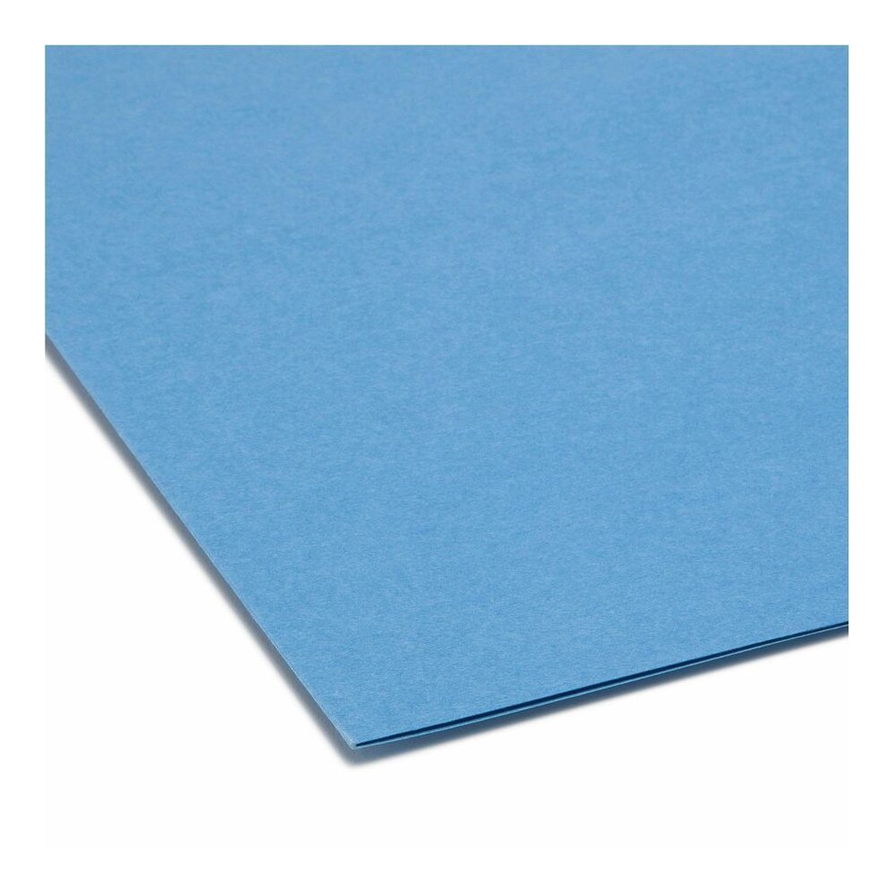 Smead Straight Tab Cut Letter Recycled Top Tab File Folder - 8 1/2" x 11" - 3/4" Expansion - 11 pt. - 2 Plys - Blue - Reinforced - 10% Recycled - 100 / Box. Picture 2