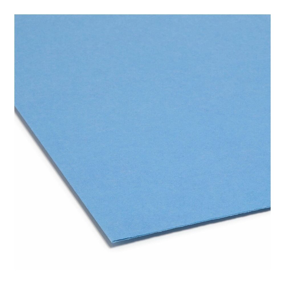 Smead 1/3 Tab Cut Letter Recycled Top Tab File Folder - 8 1/2" x 11" - 3/4" Expansion - Top Tab Location - Assorted Tab Position - 11 pt. - 1 Plys - Blue - Rounded Corner - 10% Recycled - 100 / Box. Picture 2