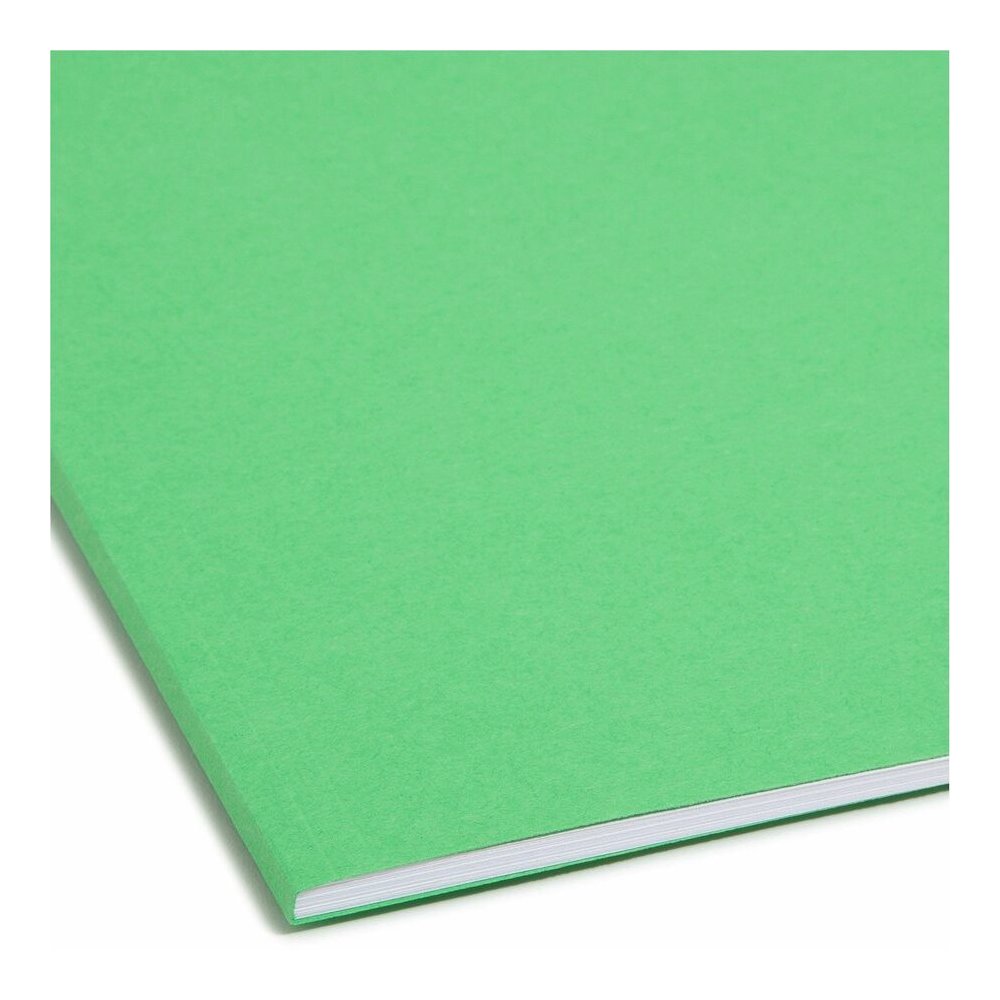 Smead Colored 1/3 Tab Cut Letter Recycled Fastener Folder - 8 1/2" x 11" - 3/4" Expansion - 2 x 2K Fastener - 2" for Folder - Top Tab Location - Assorted Tab Position - 11 pt. - 2 Plys - Green - Reinf. Picture 2