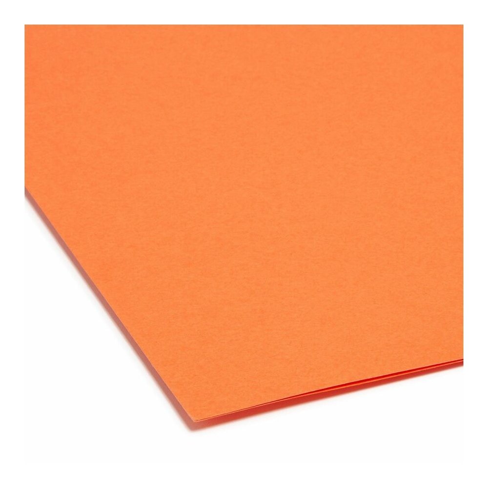 Smead Colored Straight Tab Cut Letter Recycled Top Tab File Folder - 8 1/2" x 11" - 3/4" Expansion - 11 pt. - 2 Plys - Orange - Reinforced Tab - 10% Recycled - 100 / Box. Picture 2