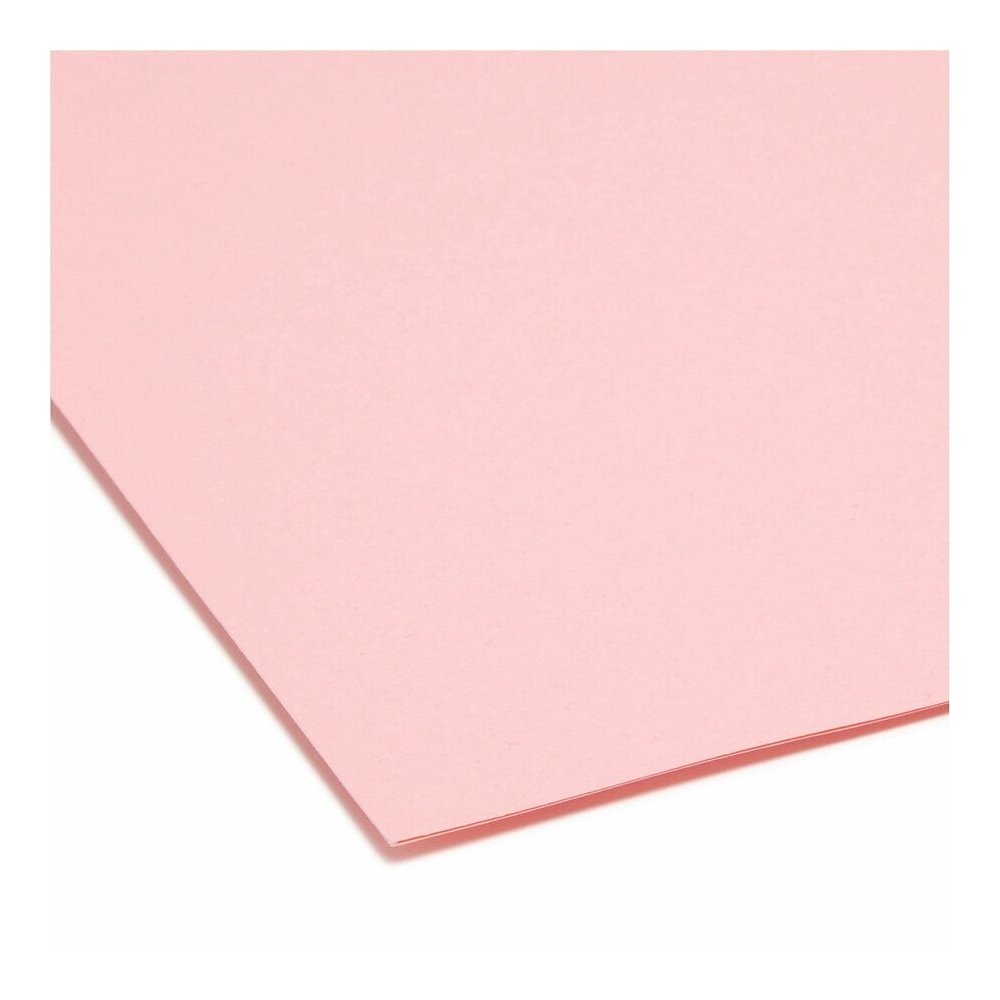 Smead Colored 1/3 Tab Cut Letter Recycled Top Tab File Folder - 8 1/2" x 11" - 3/4" Expansion - Top Tab Location - Assorted Tab Position - 11 pt. - 1 Plys - Pink - Rounded Corner - 10% Recycled - 100 . Picture 2