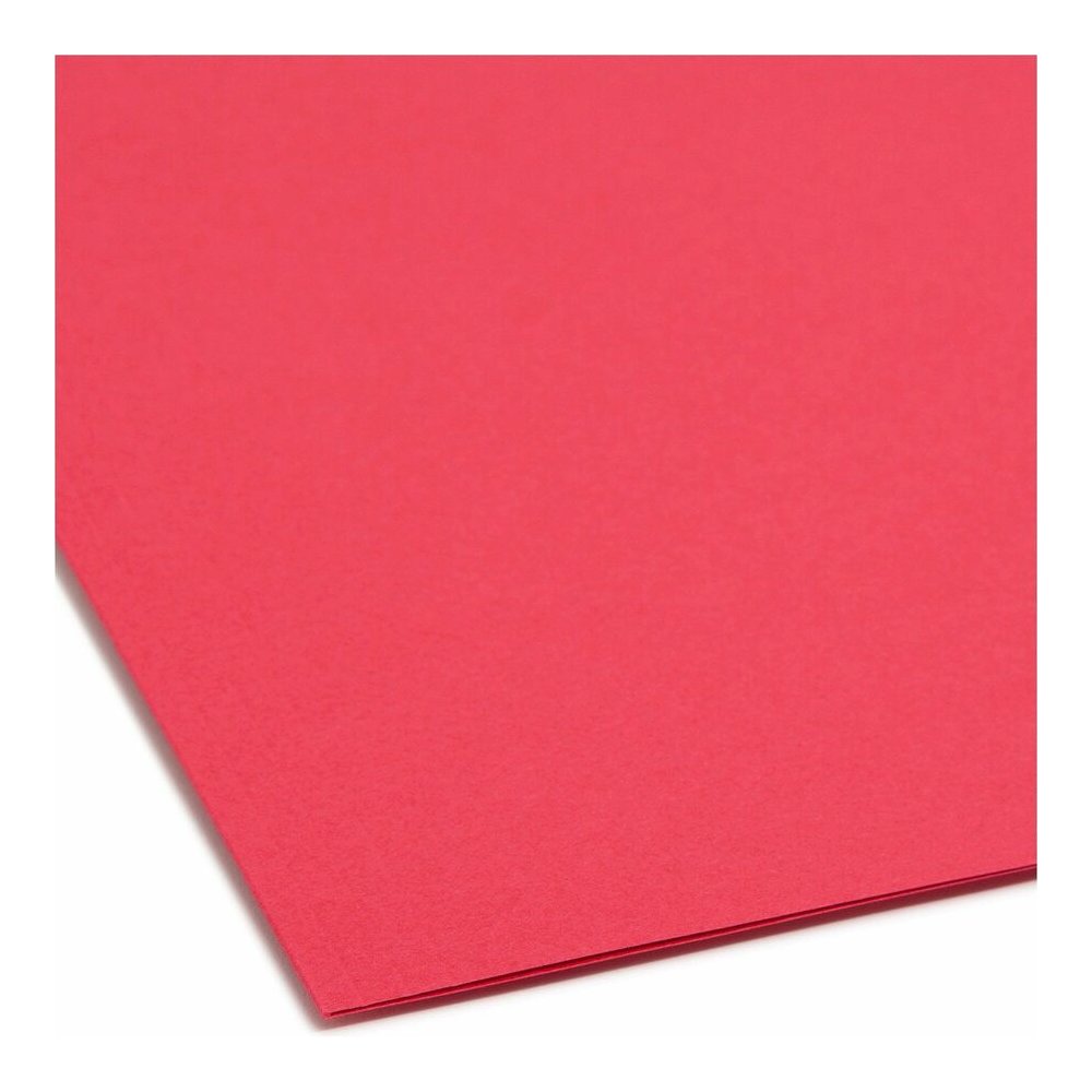 Smead Colored 1/3 Tab Cut Letter Recycled Fastener Folder - 8 1/2" x 11" - 3/4" Expansion - 2 x 2K Fastener - 2" for Folder - Top Tab Location - Assorted Tab Position - 11 pt. - 2 Plys - Red - Reinfor. Picture 2