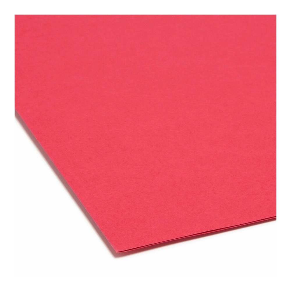 Smead 1/3 Tab Cut Letter Recycled Top Tab File Folder - 8 1/2" x 11" - 3/4" Expansion - Top Tab Location - Assorted Tab Position - 11 pt. - 1 Plys - Red - Rounded Corner - 10% Recycled - 100 / Box. Picture 2