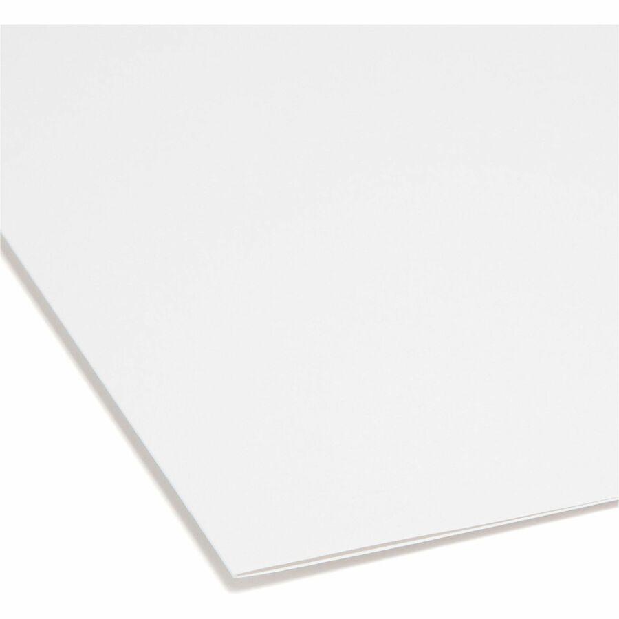 Smead Colored Straight Tab Cut Letter Recycled Top Tab File Folder - 8 1/2" x 11" - 3/4" Expansion - White - 10% Recycled - 100 / Box. Picture 4