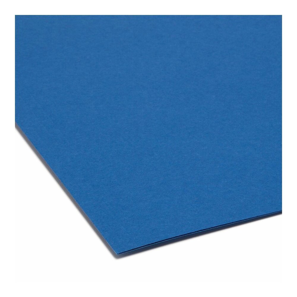 Smead Colored 1/3 Tab Cut Letter Recycled Top Tab File Folder - 8 1/2" x 11" - 3/4" Expansion - Top Tab Location - Assorted Tab Position - 11 pt. - 1 Plys - Navy Blue - Rounded Corner - 10% Recycled -. Picture 2