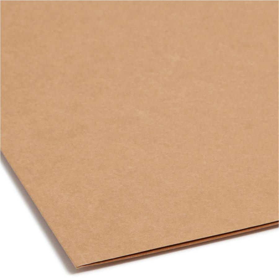 Smead Straight Tab Cut Letter Recycled Fastener Folder - 8 1/2" x 11" - 3/4" Expansion - 1 x 2K Fastener(s) - 2" Fastener Capacity for Folder - Top Tab Location - Assorted Position Tab Position - Kraf. Picture 4
