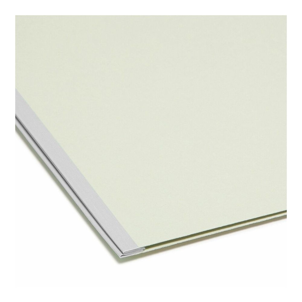 Smead Straight Tab Cut Letter Recycled Fastener Folder - 8 1/2" x 11" - 2" Expansion - 2 x 2S Fastener - 2" for Folder - 25 pt. - Pressboard - Gray/Green - Tear Resistant - 100% Recycled - 25 / Box. Picture 2