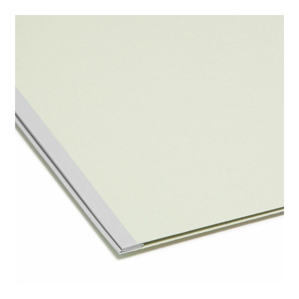 Smead 1/3 Tab Cut Letter Recycled Fastener Folder - 8 1/2" x 11" - 2" Expansion - 2 x 2S Fastener - 2" for Folder - Top Tab Location - Assorted Tab Position - 25 pt. - Pressboard - Gray/Green - 100% R. Picture 2