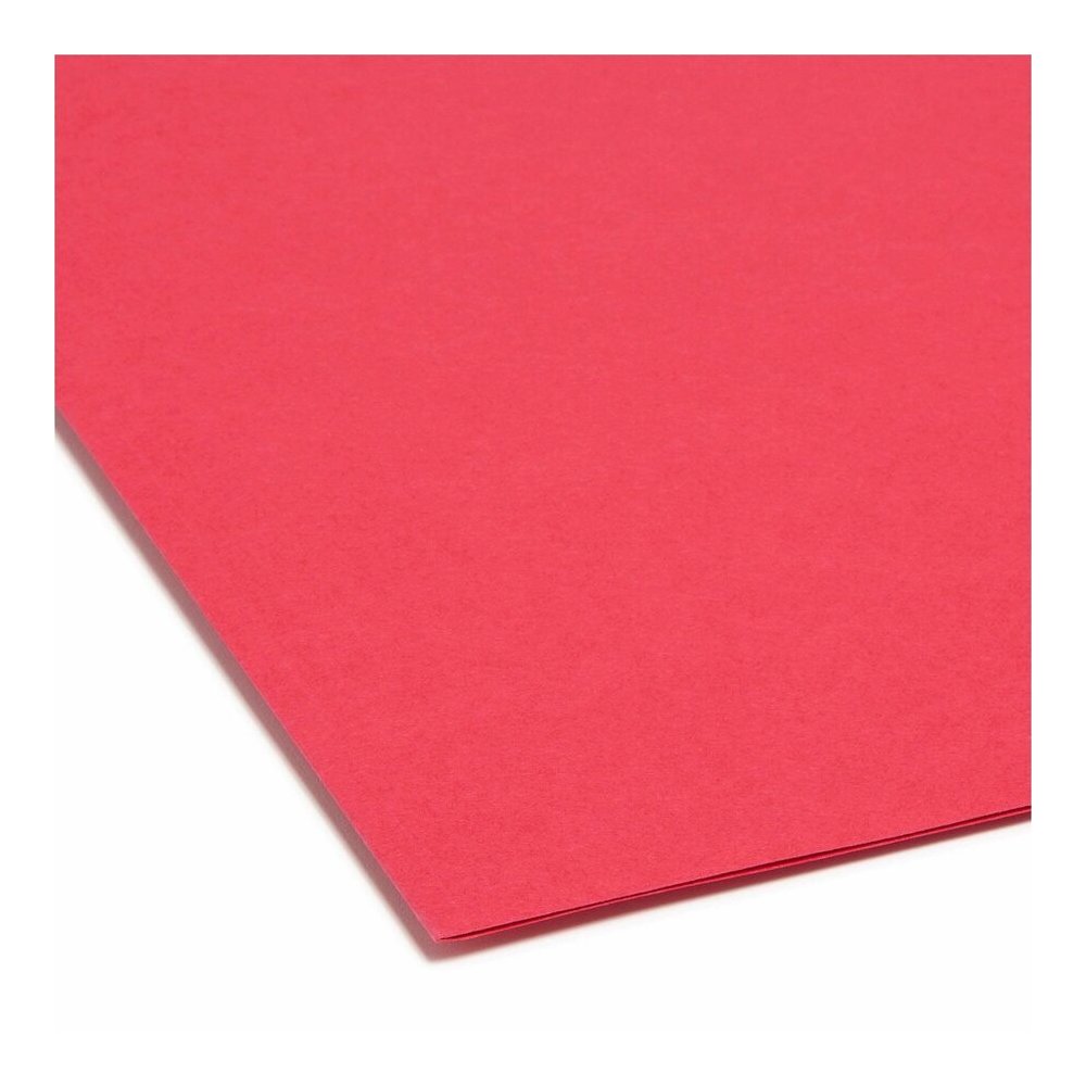 Smead Colored 1/3 Tab Cut Legal Recycled Top Tab File Folder - 8 1/2" x 14" - 3/4" Expansion - Top Tab Location - Assorted Tab Position - 11 pt. - 1 Plys - Red - Rounded Corner - 10% Recycled - 100 / . Picture 2