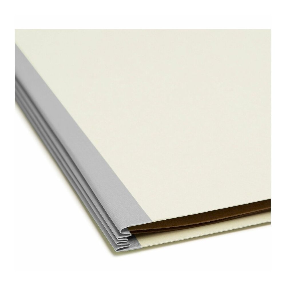 Smead SafeSHIELD 2/5 Tab Cut Legal Recycled Classification Folder - 8 1/2" x 14" - 2" Expansion - 2 x 2S Fastener - 2" for Folder - Top Tab Location - Right of Center Tab Position - 1 Divider - 25 pt.. Picture 2