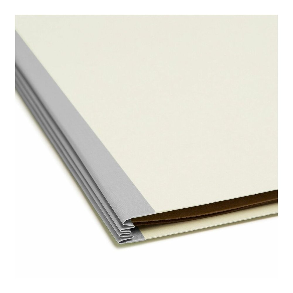 Smead SafeSHIELD 2/5 Tab Cut Legal Recycled Classification Folder - 8 1/2" x 14" - 3" Expansion - 2 x 2S Fastener - 2" for Folder - Top Tab Location - Right of Center Tab Position - 3 Divider - 25 pt.. Picture 2