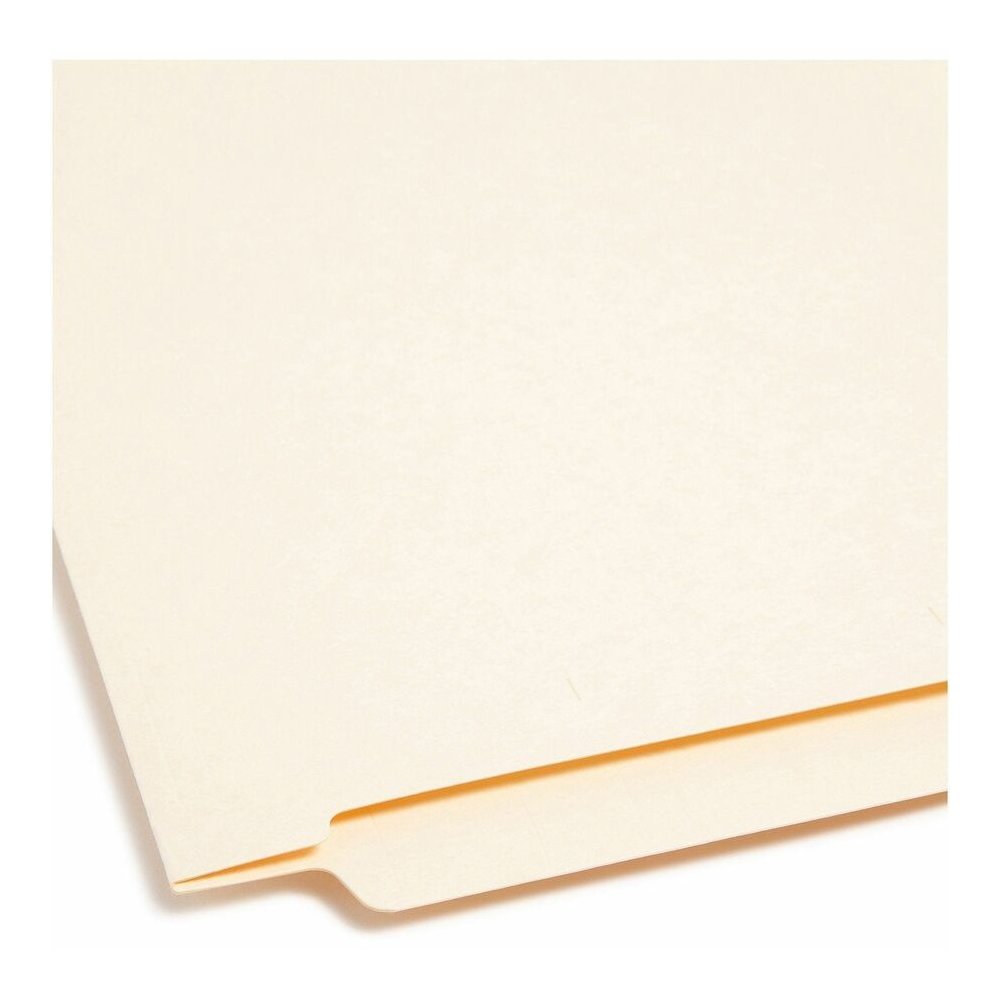 Smead Straight Tab Cut Letter Recycled End Tab File Folder - 8 1/2" x 11" - 3/4" Expansion - 11 pt. - 2 Plys - Manila - Durable - 10% Recycled - 100 / Box. Picture 2