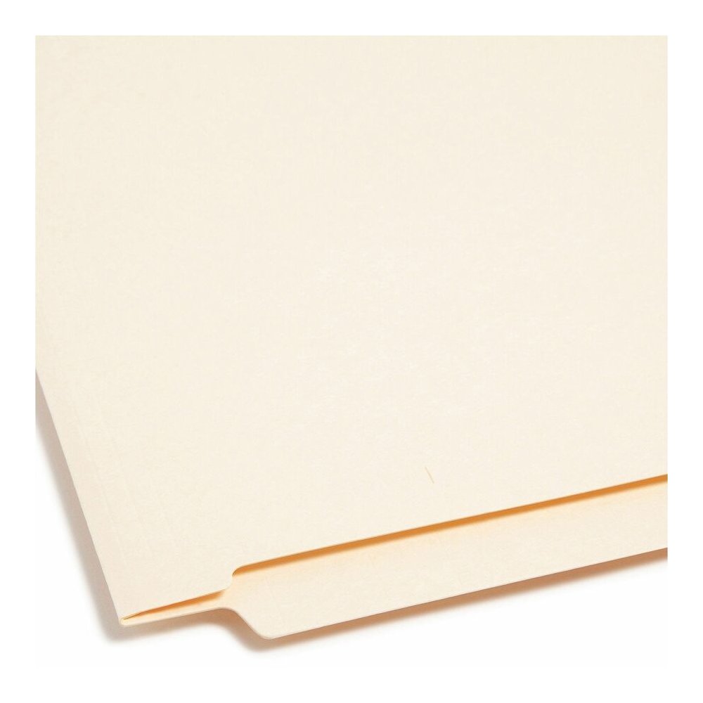 Smead Shelf-Master Straight Tab Cut Letter Recycled End Tab File Folder - 8 1/2" x 11" - 3/4" Expansion - 11 pt. - 2 Plys - Manila - Reinforced Tab, Embossed - 10% Recycled - 100 / Box. Picture 2
