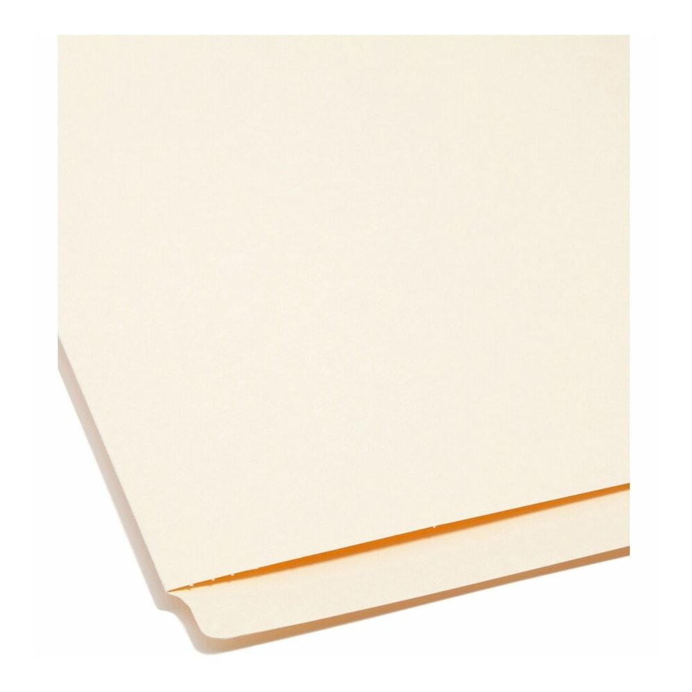Smead Straight Tab Cut Letter Recycled End Tab File Folder - 8 1/2" x 11" - 3/4" Expansion - 14 pt. - 2 Plys - Manila - Embossed - 10% Recycled - 100 / Box. Picture 2