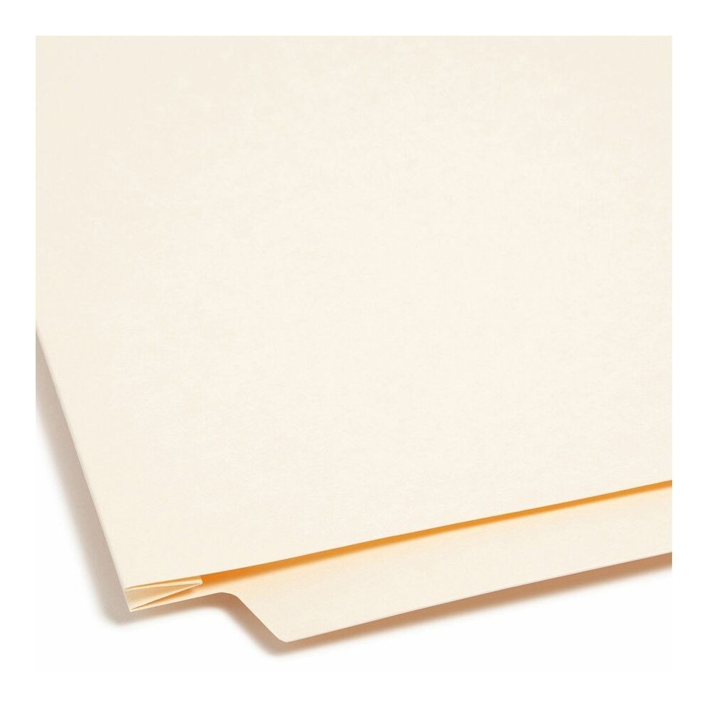Smead Straight Tab Cut Letter Recycled End Tab File Folder - 8 1/2" x 11" - 1 1/2" Expansion - 14 pt. - 2 Plys - Manila - Reinforced, Embossed - 10% Recycled - 50 / Box. Picture 2