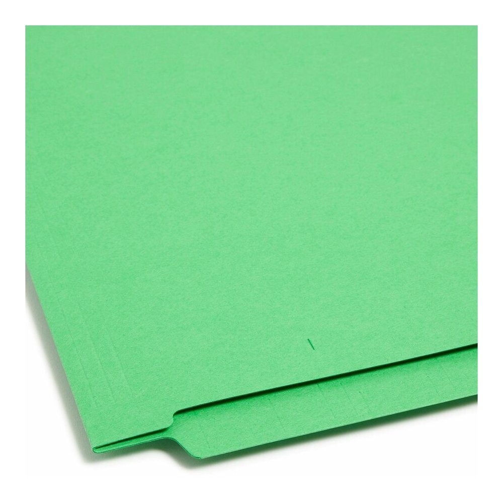 Smead Shelf-Master Straight Tab Cut Letter Recycled Fastener Folder - 8 1/2" x 11" - 3/4" Expansion - 2 x 2B Fastener - 2" for Folder - End Tab Location - 11 pt. - 2 Plys - Green - Heavyweight - 10% R. Picture 2