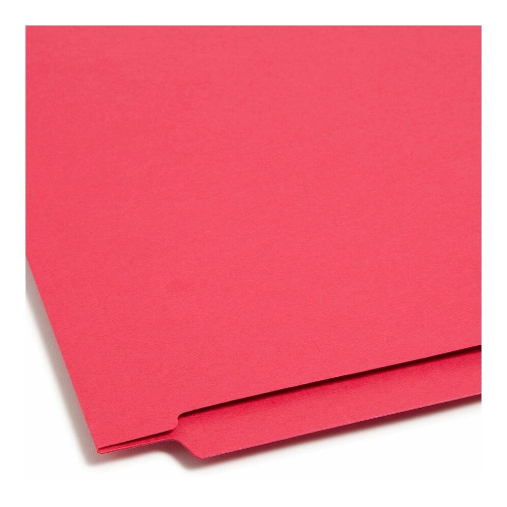 Smead Shelf-Master Straight Tab Cut Letter Recycled Fastener Folder - 8 1/2" x 11" - 3/4" Expansion - 2 x 2B Fastener - 2" for Folder - End Tab Location - 11 pt. - 2 Plys - Red - Heavyweight - 10% Rec. Picture 2