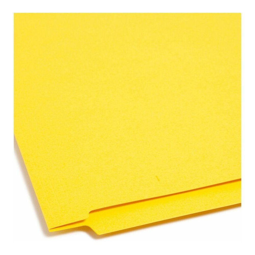 Smead Colored Straight Tab Cut Letter Recycled Fastener Folder - 8 1/2" x 11" - 3/4" Expansion - 2 x 2B Fastener - 2" for Folder - End Tab Location - 11 pt. - 2 Plys - Yellow - Heavyweight - 10% Recyc. Picture 2