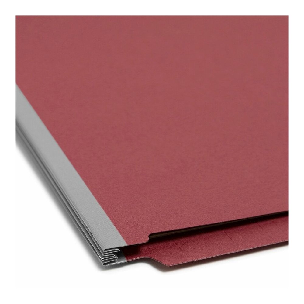 Smead Straight Tab Cut Letter Recycled Classification Folder - 8 1/2" x 11" - 2" Expansion - 2 x 2S Fastener - 2" for Folder - End Tab Location - 2 Divider - 25 pt. - Pressboard - Bright Red - 100% Re. Picture 2
