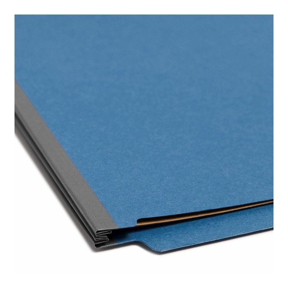 Smead Straight Tab Cut Letter Recycled Classification Folder - 8 1/2" x 11" - 2" Expansion - 2 x 2S Fastener - 2" for Folder - End Tab Location - 2 Divider - 25 pt. - Pressboard - Dark Blue - 100% Rec. Picture 2