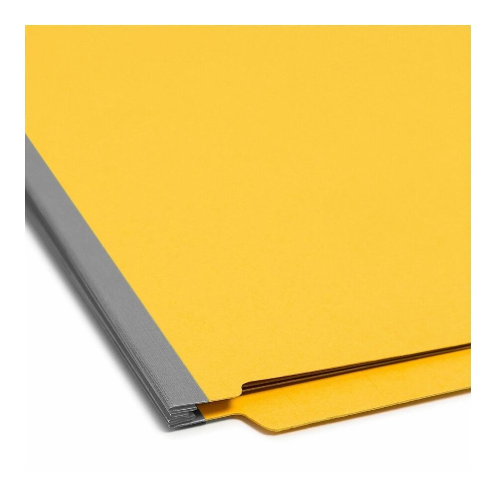Smead Straight Tab Cut Letter Recycled Classification Folder - 8 1/2" x 11" - 2" Expansion - 2 x 2S Fastener - 2" for Folder - End Tab Location - 2 Divider - 23 pt. - Pressboard - Yellow - 100% Recycl. Picture 2