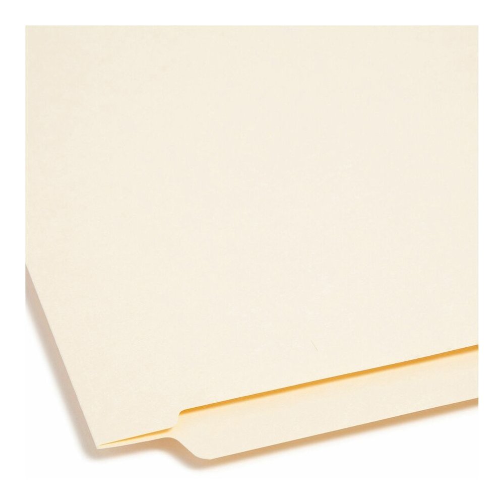 Smead Straight Tab Cut Legal Recycled End Tab File Folder - 8 1/2" x 14" - 3/4" Expansion - 11 pt. - 2 Plys - Manila - Reinforced Tab, Embossed - 10% Recycled - 100 / Box. Picture 2