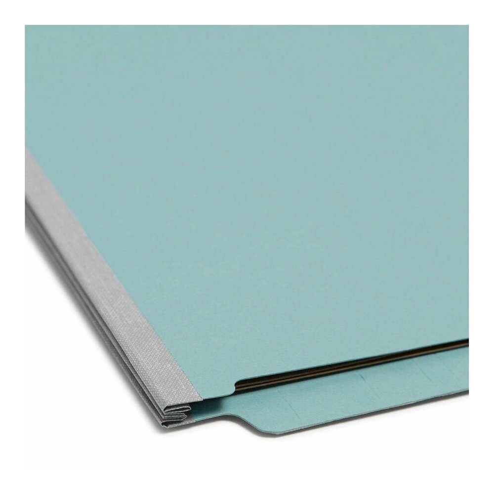 Smead Legal Recycled Classification Folder - 8 1/2" x 14" - 2" Expansion - 2 x 2S Fastener - 2" for Folder - End Tab Location - 2 Divider - 25 pt. - Pressboard - Blue - 100% Recycled - 10 / Box. Picture 2