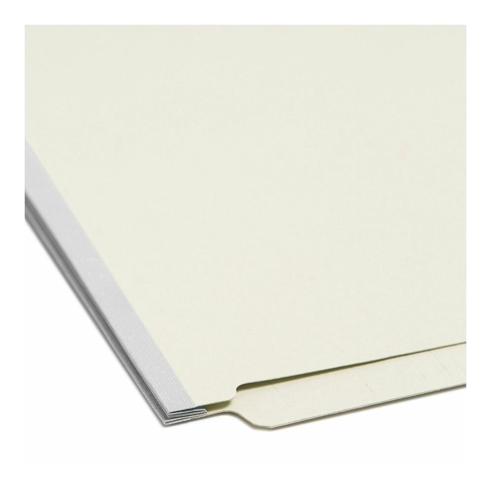 Smead Legal Recycled Fastener Folder - 8 1/2" x 14" - 3" Expansion - 2 x 2S Fastener - 2" for Folder - End Tab Location - 25 pt. - Pressboard - Gray, Green - Heavy Duty, Rounded Corner, Tear Resistant. Picture 2
