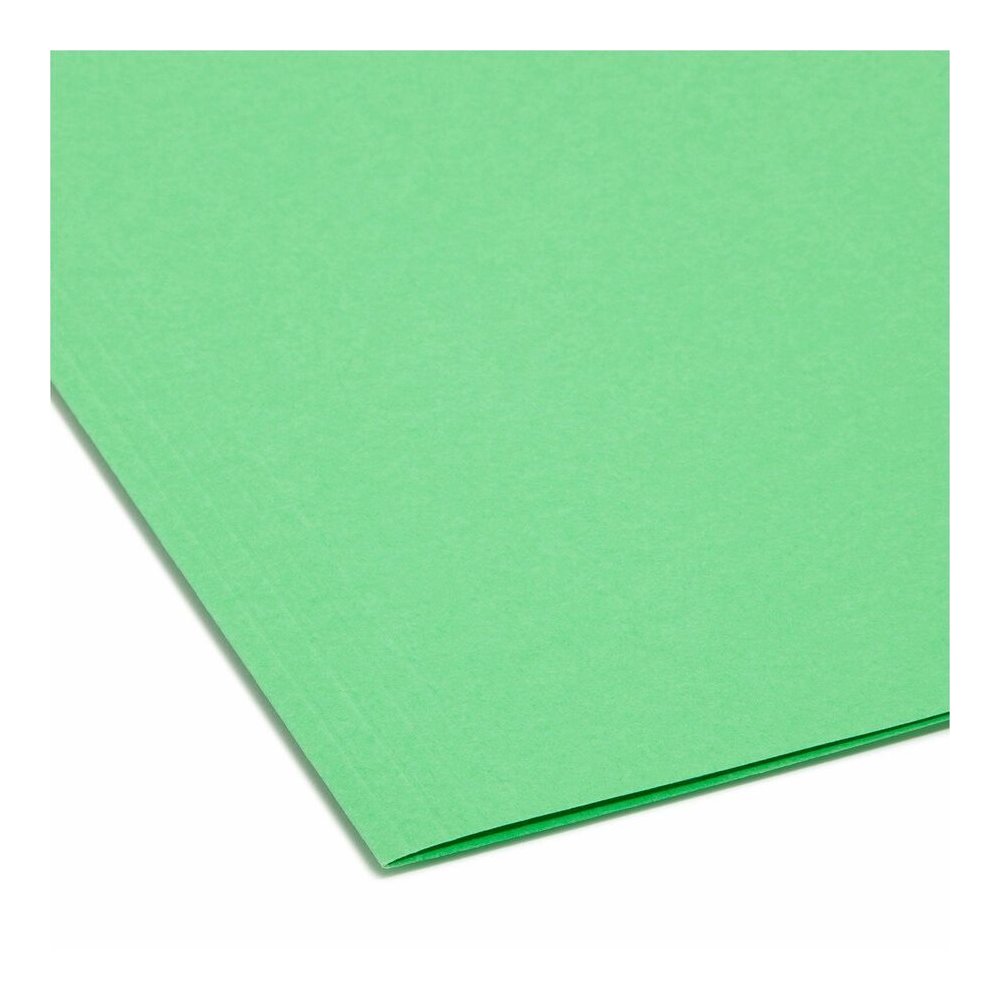 Smead Colored 1/5 Tab Cut Letter Recycled Hanging Folder - 8 1/2" x 11" - Top Tab Location - Assorted Tab Position - 11 pt. - Vinyl - Green - 10% Recycled - 25 / Box. Picture 2