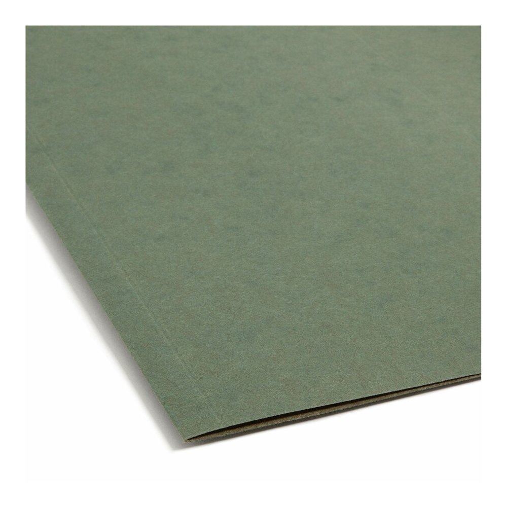 Smead Letter Recycled Hanging Folder - 8 1/2" x 11" - 1" Expansion - 11 pt. - Pressboard - Standard Green - Reinforced Base - 10% Recycled - 25 / Box. Picture 2
