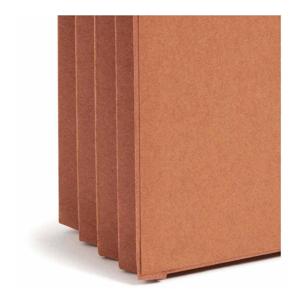 Smead Letter Recycled File Pocket - 8 1/2" x 11" - 3 1/2" Expansion - End Tab Location - Redrope - Reinforced - 30% Recycled - 10 / Box. Picture 2