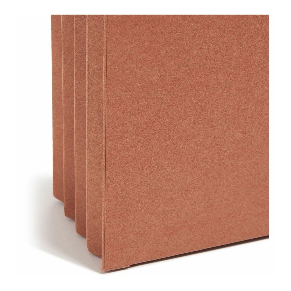Smead 2/5 Tab Cut Legal Recycled File Pocket - 8 1/2" x 14" - 3 1/2" Expansion - Right Tab Position - 9 pt. - Redrope - Tear Resistant, Reinforced Gusset, Durable - 30% Recycled - 25 / Box. Picture 2