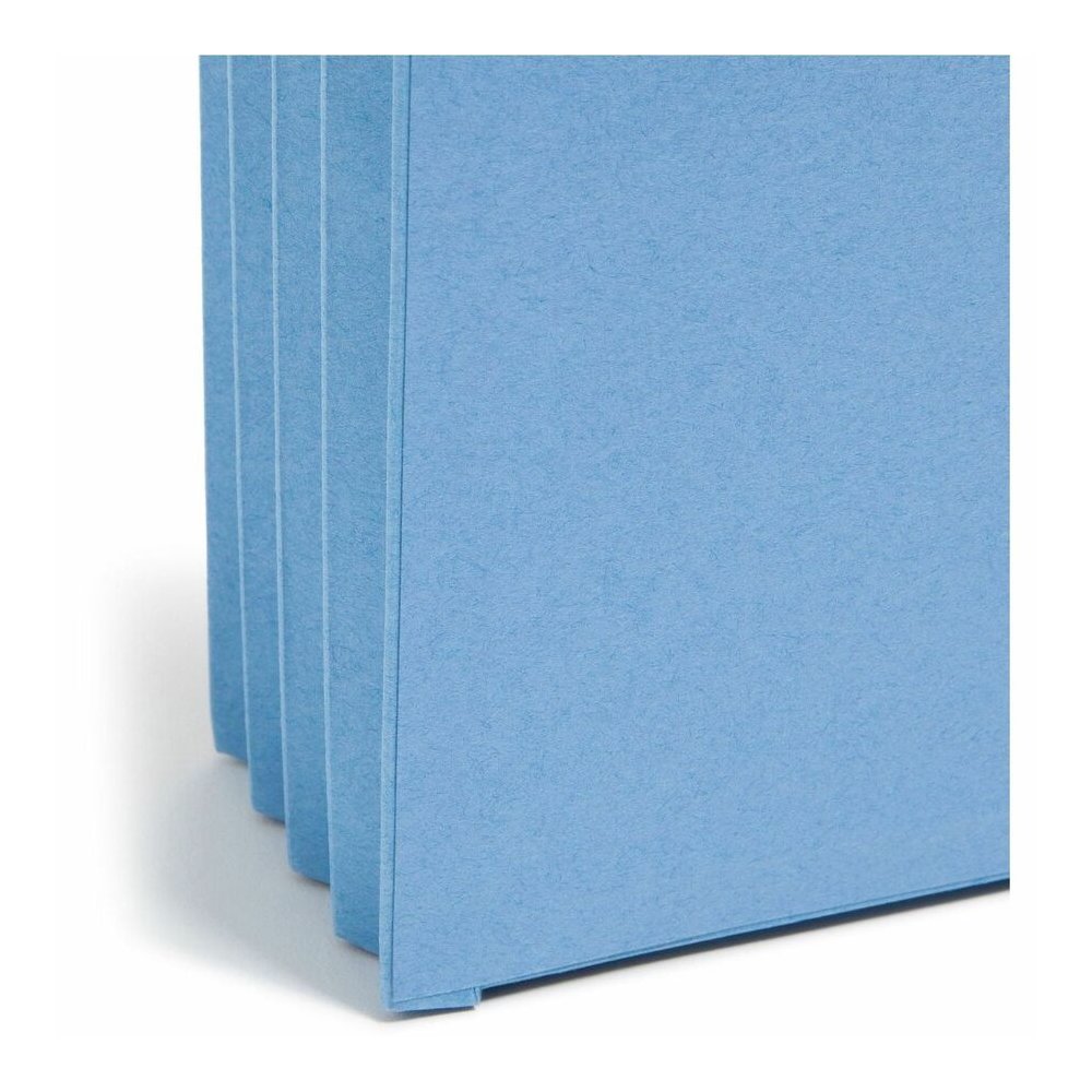 Smead Straight Tab Cut Legal Recycled File Pocket - 8 1/2" x 14" - 3 1/2" Expansion - Top Tab Location - Blue - Tear Resistant - 10% Recycled - 1 Each. Picture 2