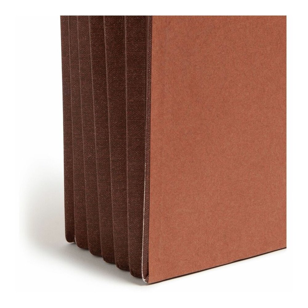 Smead Straight Tab Cut Legal Recycled File Pocket - 8 1/2" x 14" - 5 1/4" Expansion - End Tab Location - 12.5 pt. - 2 Plys - Dark Brown - Embossed - 30% Recycled - 10 / Box. Picture 2