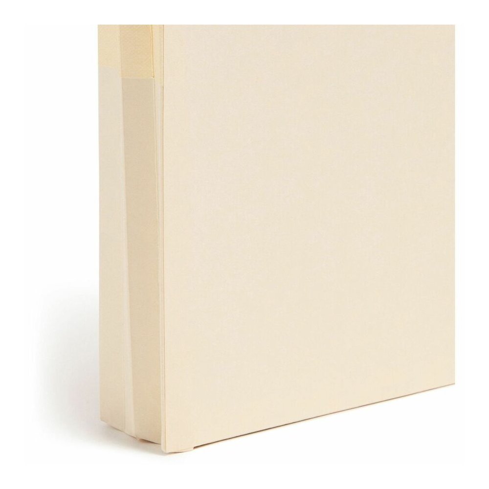 Smead Straight Tab Cut Legal Recycled File Pocket - 8 1/2" x 14" - 1 3/4" Expansion - 2 Plys - Manila - Embossed - 10% Recycled - 25 / Box. Picture 2