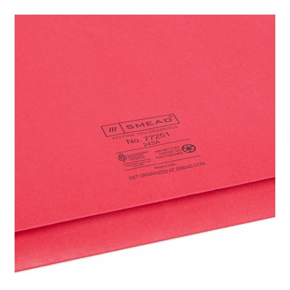 Smead Recycled File Wallet - 11 3/4" x 9 1/2" - 2" Expansion - 11 pt. - Blue, Green, Red, Yellow - Elastic Closure, Heavy Duty, Flap Closure - 10% Recycled - 50 / Box. Picture 2