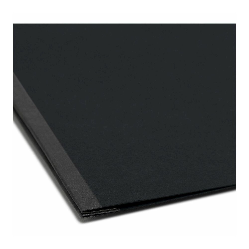 Smead Premium Pressboard Legal Recycled Fastener Folder - 8 1/2" x 14" - 2" Expansion - 1 Fastener - 2" for Folder - 25 pt. - Pressboard - Black - Reinforced Hinge, Heavy Duty, Moisture Resistant, Sta. Picture 2